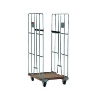 Roll container 800x680x1670mm com fundo de madeira