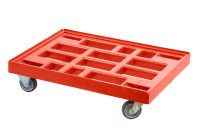 Carrinho plástico com rodízios 810x610 mm - perfurado
