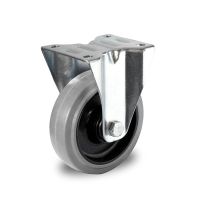 Roda fixa de 125mm de diâmetro com rolamento de esferas - PA / Borracha