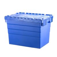 Caixa plástica encaixável 600x400x416mm - tampa articulada de 2 partes