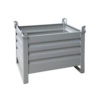 Contentor metal 800x600x600mm, com dois patins