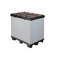 Contentor dobrável de plástico, Tripbox, 1220x820x1180mm- com patins desmontáveis