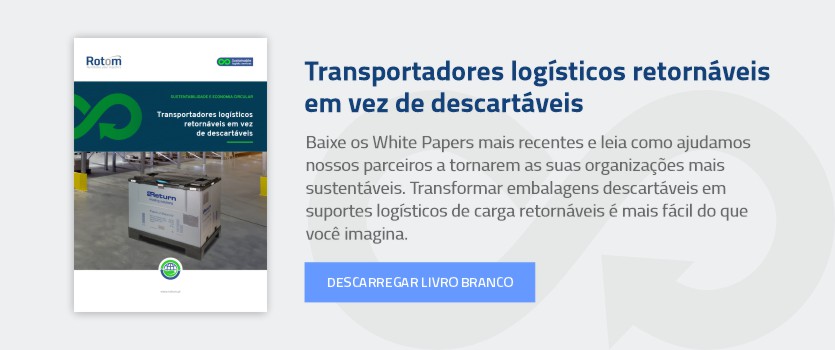 Transportadores logísticos retornáveis em vez de descartáveis